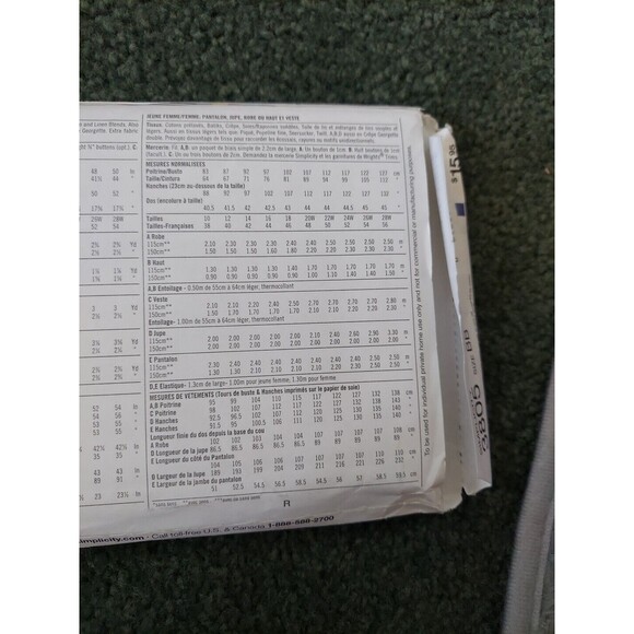 Simplicity 3805 Pants Jacket Dress Skirt Misses Sewing Pattern Size 10-18 Uncut - Picture 6 of 7